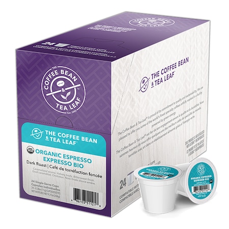 Coffee Bean & Tea Leaf Organic Espresso, Single Serve Cup, PK96 PK CBTL025111